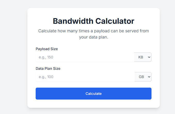 Data Payload Calc